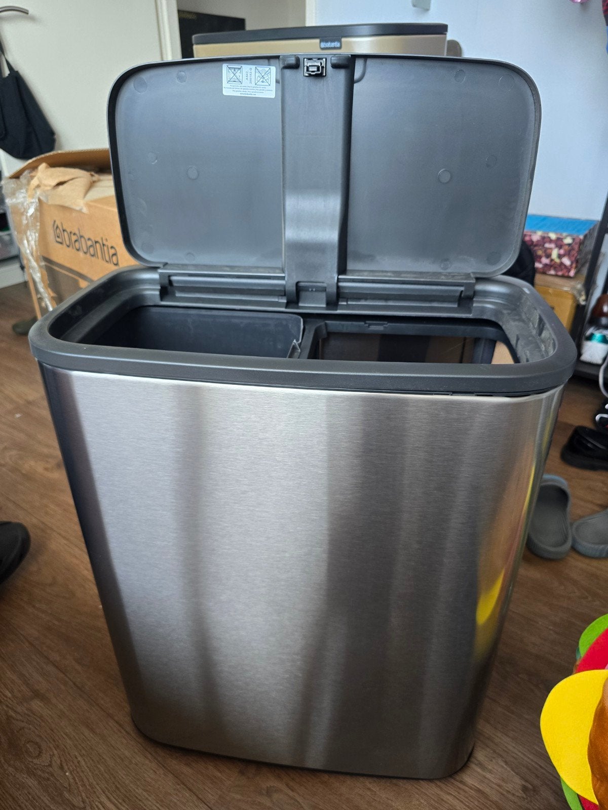 Bo Brabantia zilver matalic, 40 liter of meer, Ophalen, Gebruikt, Rvs