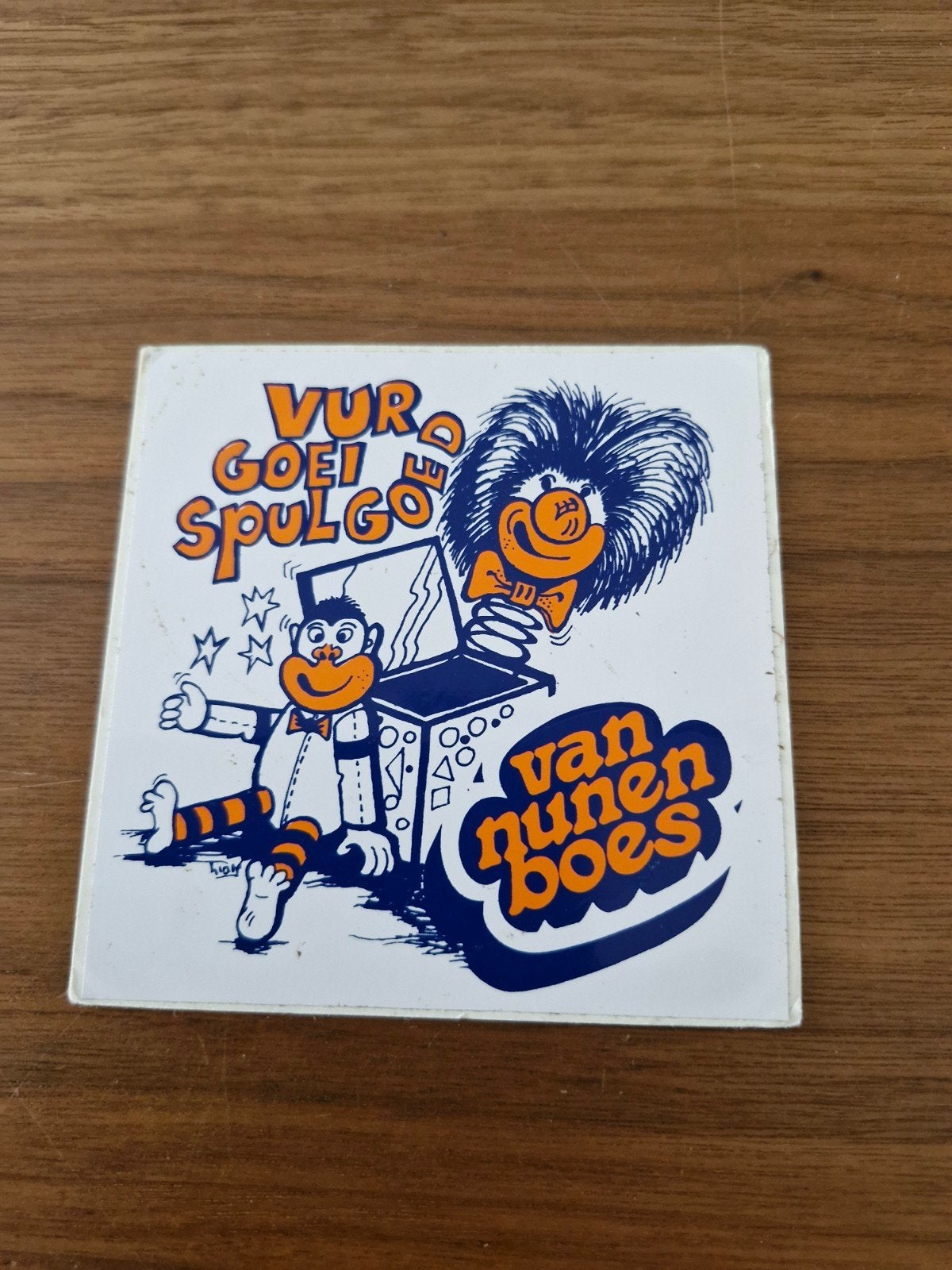 9098 Vintage sticker Vur Goei Spul Go van Nunen Boes, Verzamelen, Ophalen of Verzenden, Gebruikt, Overige typen