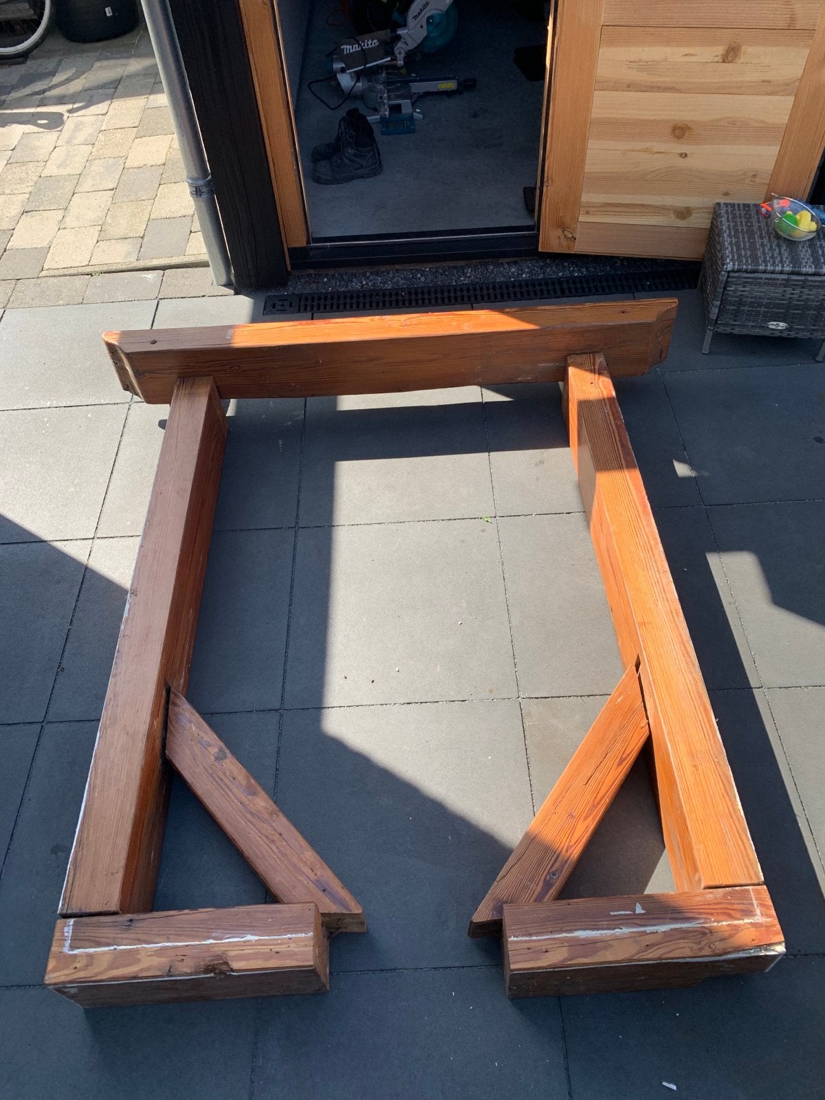 Robuuste houten schouw - 178x182 cm, Huis en Inrichting, Haarden, Ophalen, Gebruikt, Overige soorten