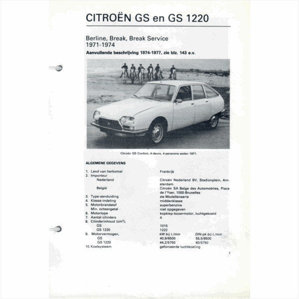 Citroen GS GS 1220 Vraagbaak losbladig 1971-1974 #3 Nederlan, Ophalen of Verzenden, Gelezen, Citroën