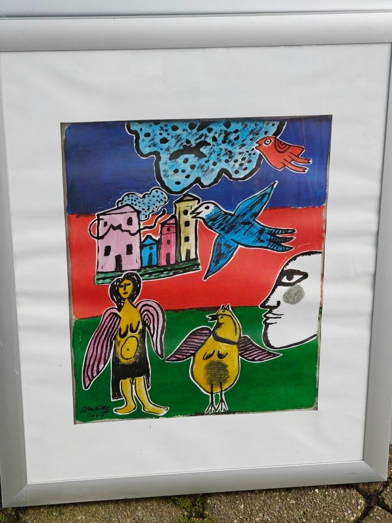 Corneille - Mon ange en Italie, Antiek en Kunst, Kunst | Schilderijen | Modern, Ophalen of Verzenden