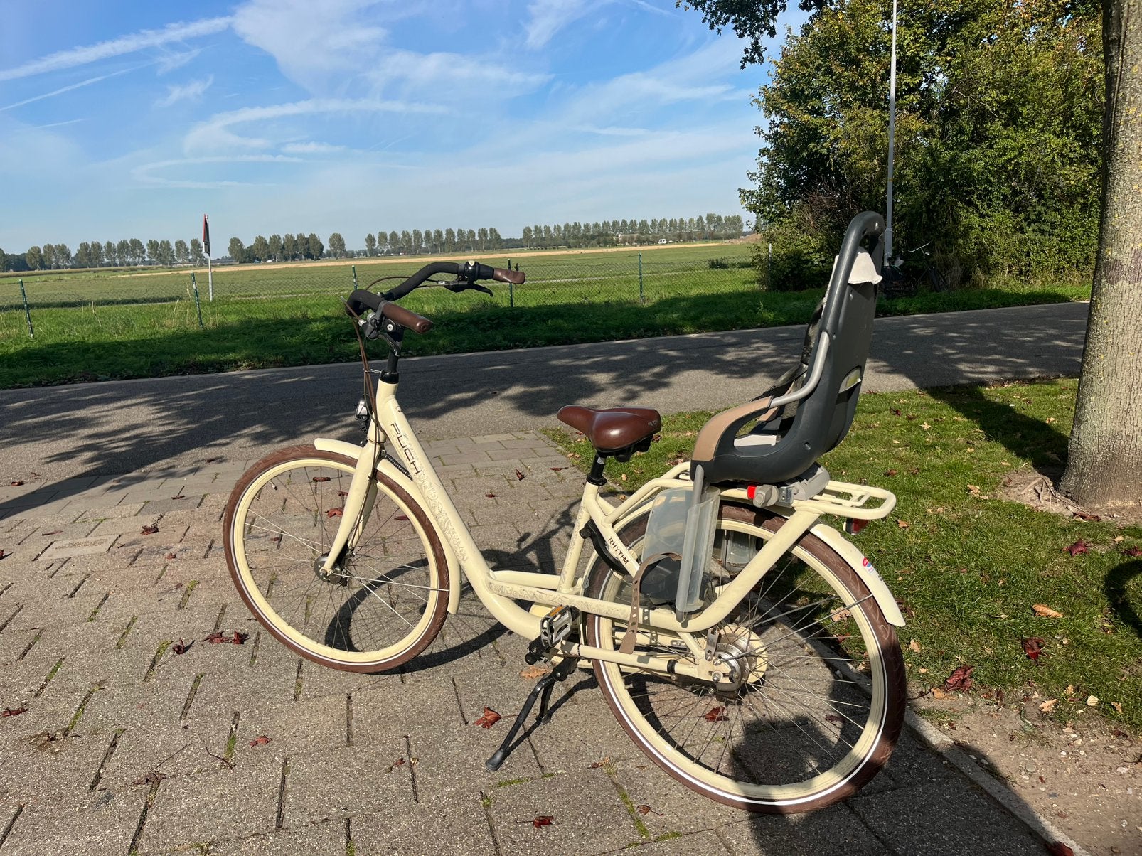 Puch mama fiets met voorzitje en achterzitje van qibel, Fietsen en Brommers, Ophalen, Zo goed als nieuw, 20 inch of meer