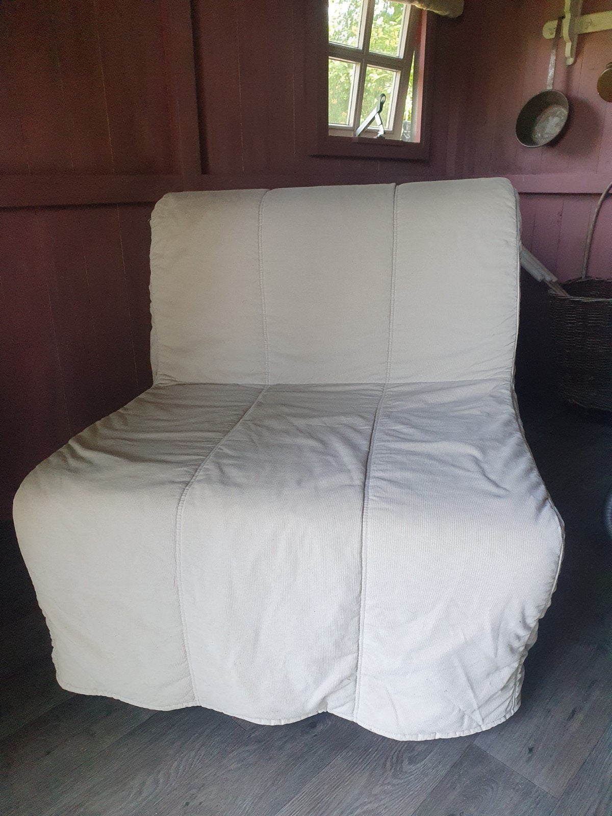 IKEA LYCKSELE LÖVÅS slaapfauteuil - naturel, Ophalen, Gebruikt, Eenpersoons, Beige