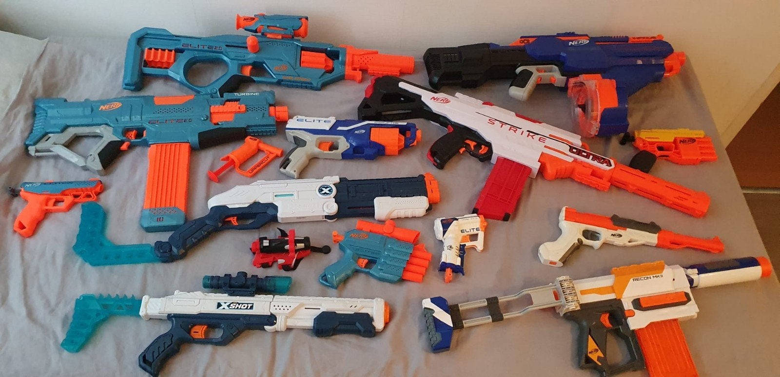 14! NERF Blasters, met veel Pijlen en Schietbord verzameling, Ophalen of Verzenden