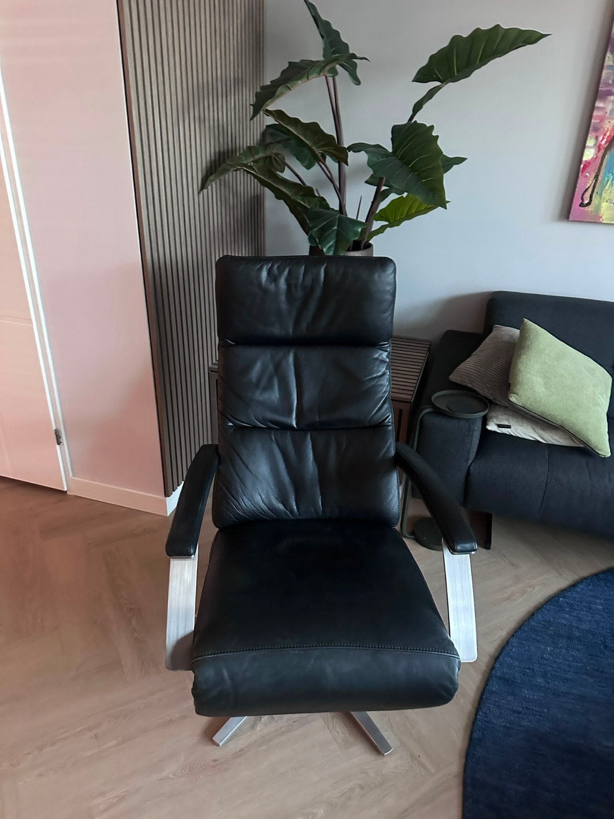 Luxe Montèl Relaxfauteuil - Zwart Leer met USB-oplader