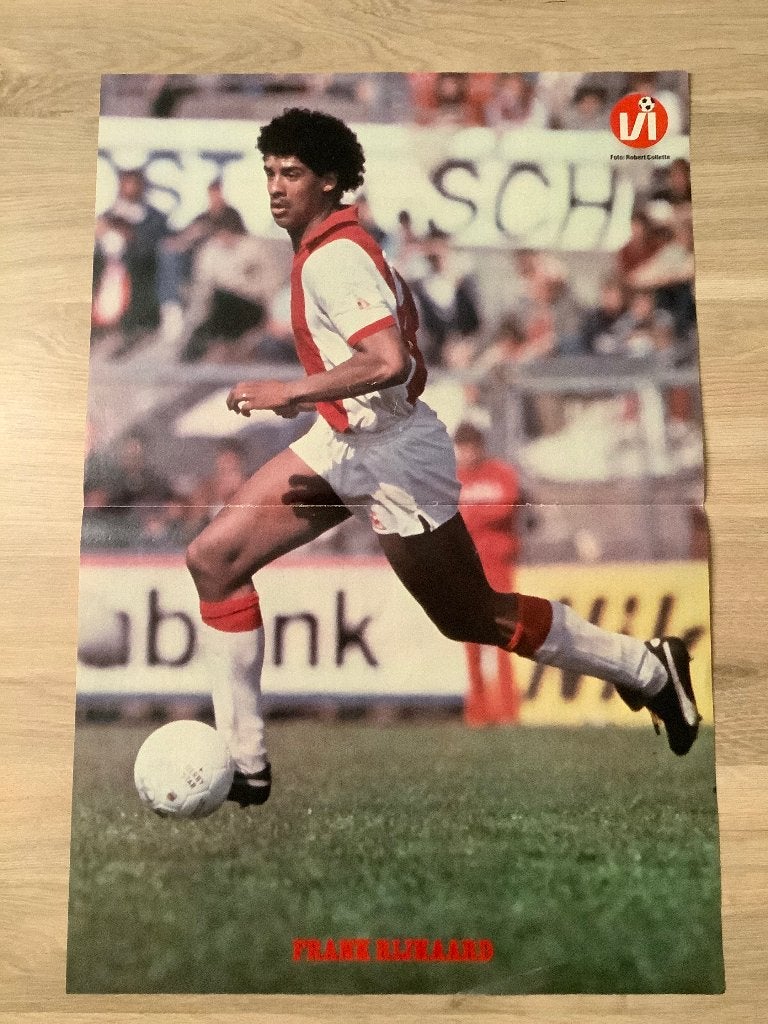 Poster Frank Rijkaard bij Ajax Jaren 80, Ophalen of Verzenden, Zo goed als nieuw, Ajax, Poster, Plaatje of Sticker