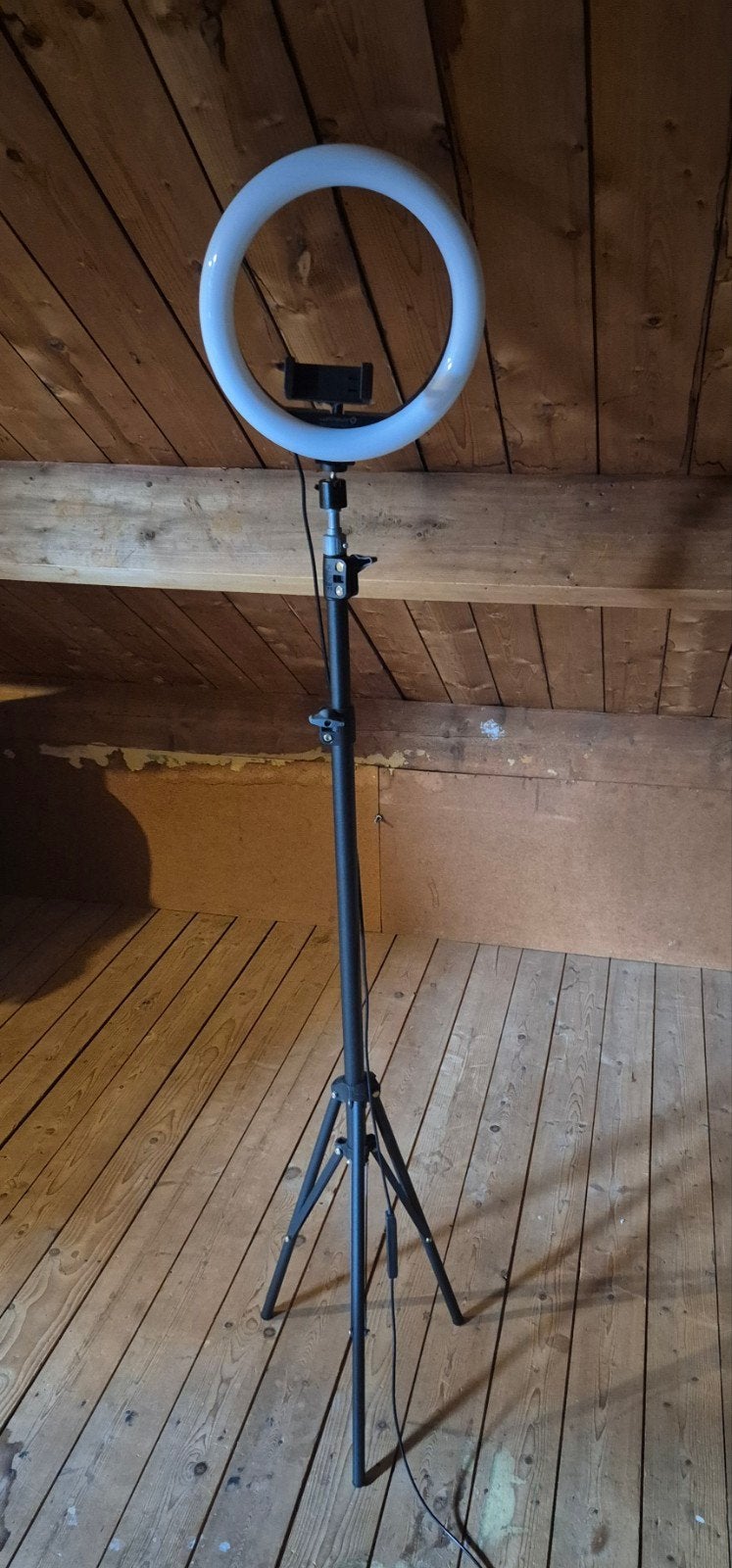 Ringlamp met statief en telefoonhouder, RGB-kleuren, Ophalen of Verzenden, Zo goed als nieuw