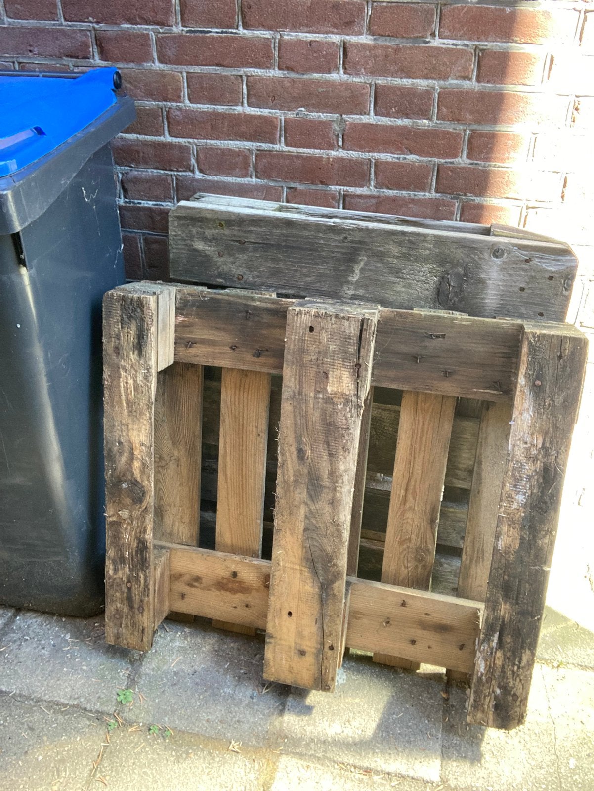 Gratis 2 kleine pallets/brandhout, Ophalen, Gebruikt, Pallet, Minder dan 200 cm