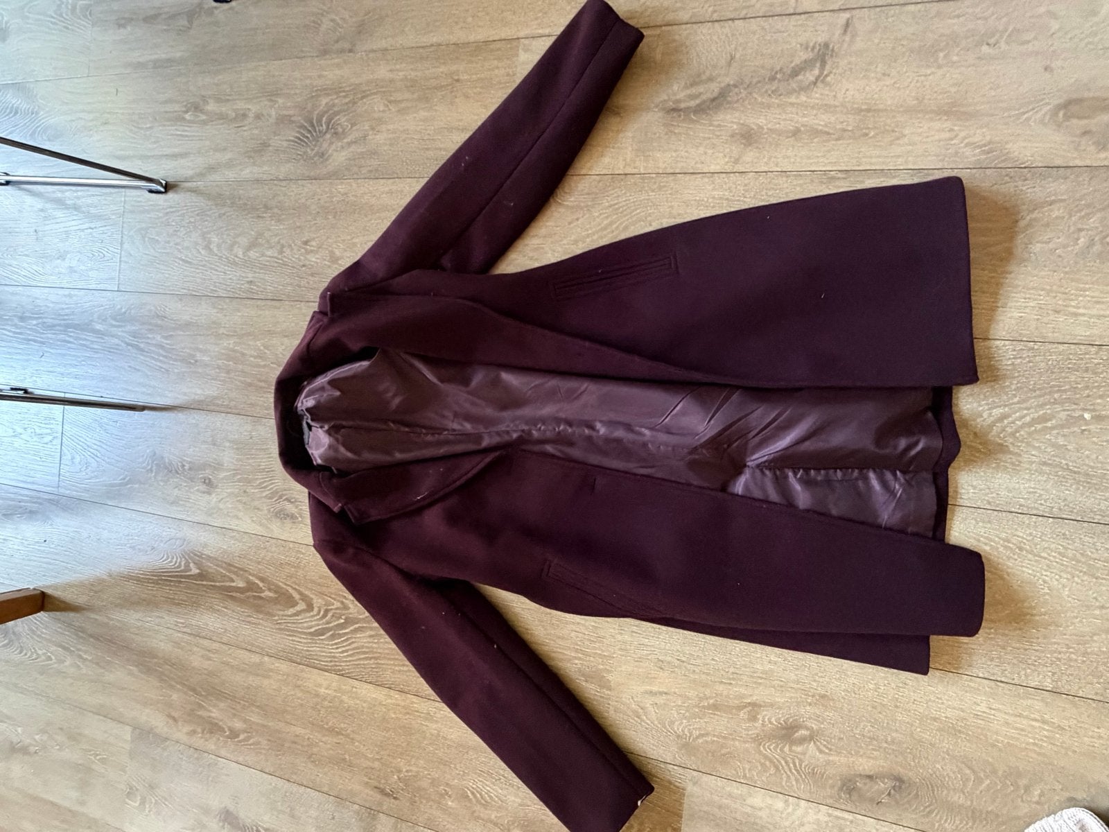 Zara wollen jas bordeauxrood maat M, Ophalen of Verzenden, Zo goed als nieuw, Maat 38/40 (M), Rood