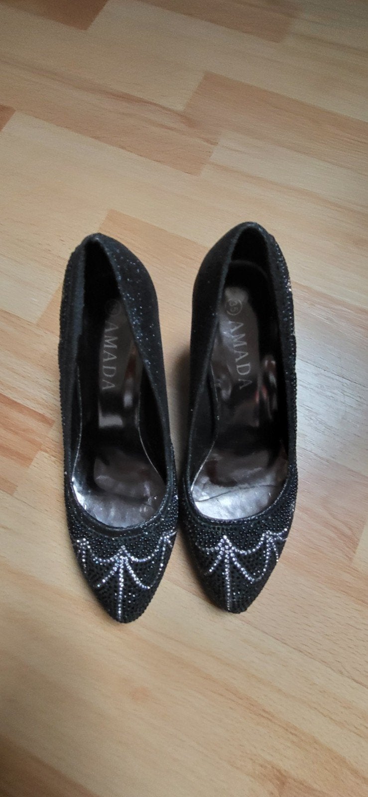 Pumps met strassteentjes, Amada, Pumps, Zwart, Ophalen of Verzenden