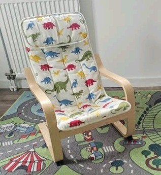 IKEA Poäng kinderfauteuil met dinosaurushoes, Ophalen, Zo goed als nieuw, Stoel(en)