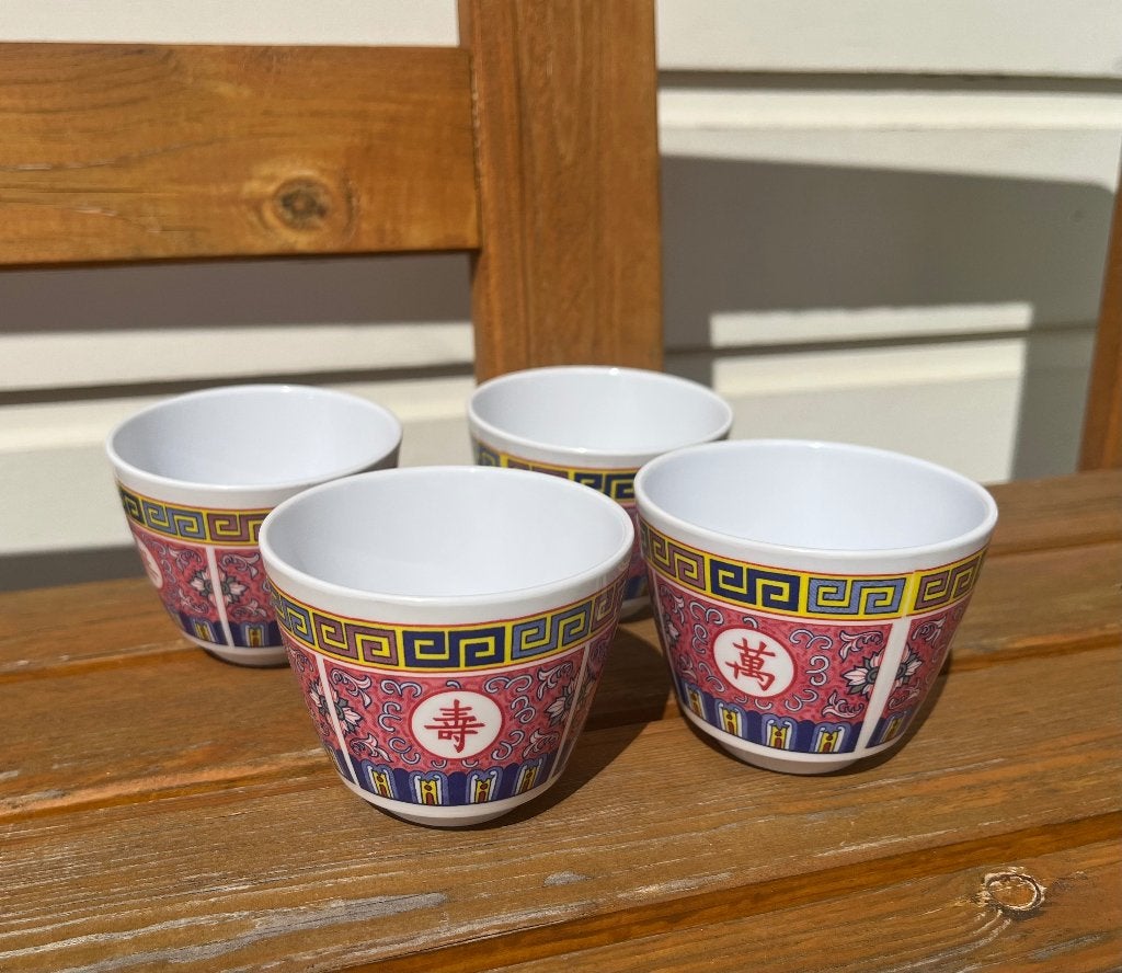 Set Chinese sake rijst kopjes srithai superware melamine, Ophalen of Verzenden, Overige materialen, Overige stijlen, Kop(pen) en/of Schotel(s)