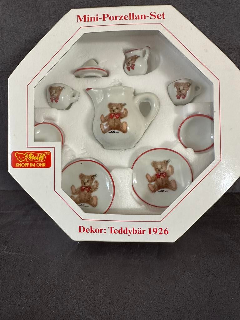 Steiff porseleinen mini serviesje 9 delig, Ophalen of Verzenden, Zo goed als nieuw, Porselein, Compleet servies