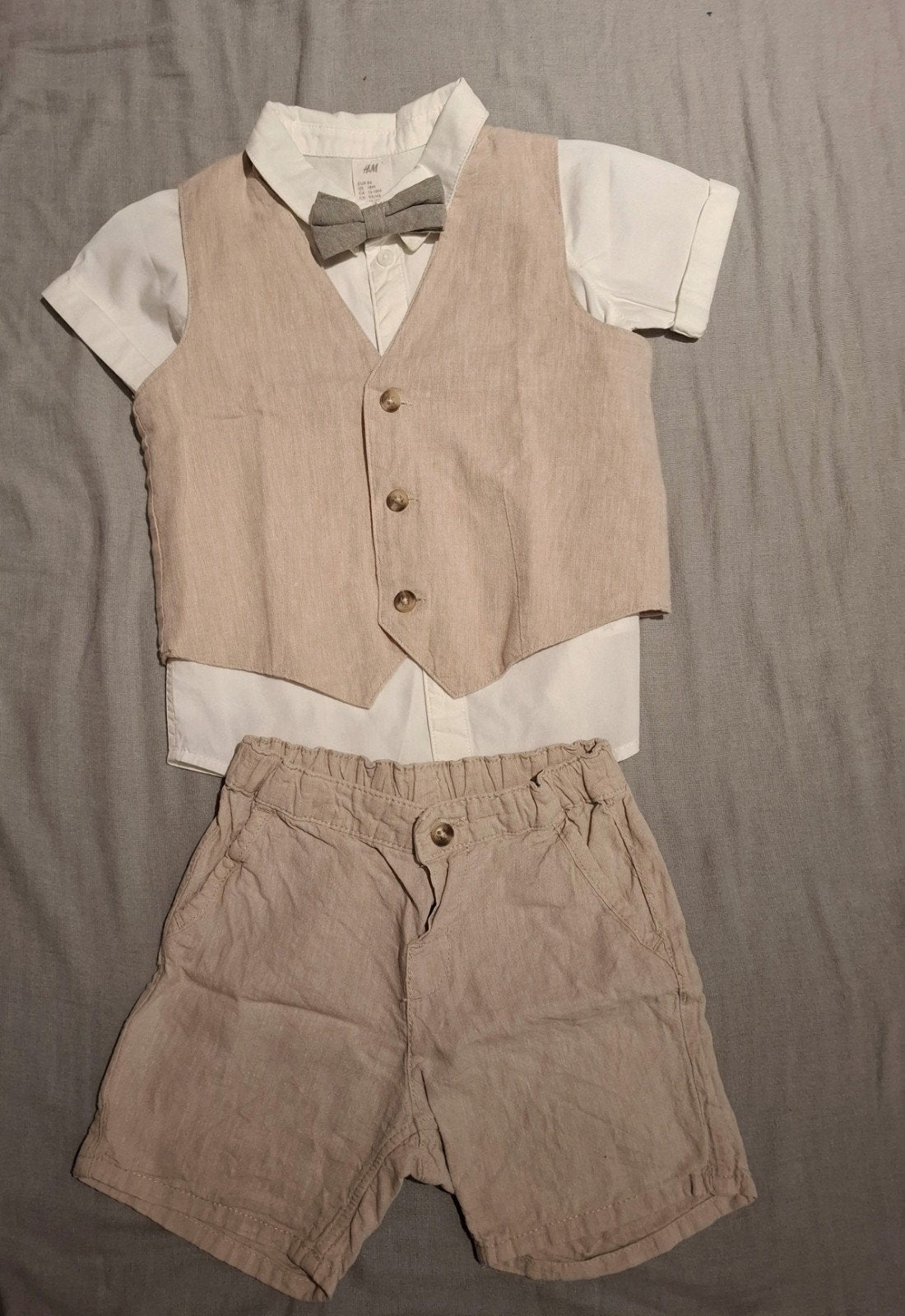 H&M baby jongenspakje maat 86 - Chique set met strikje, Ophalen of Verzenden, Gebruikt, H&M, Jongetje