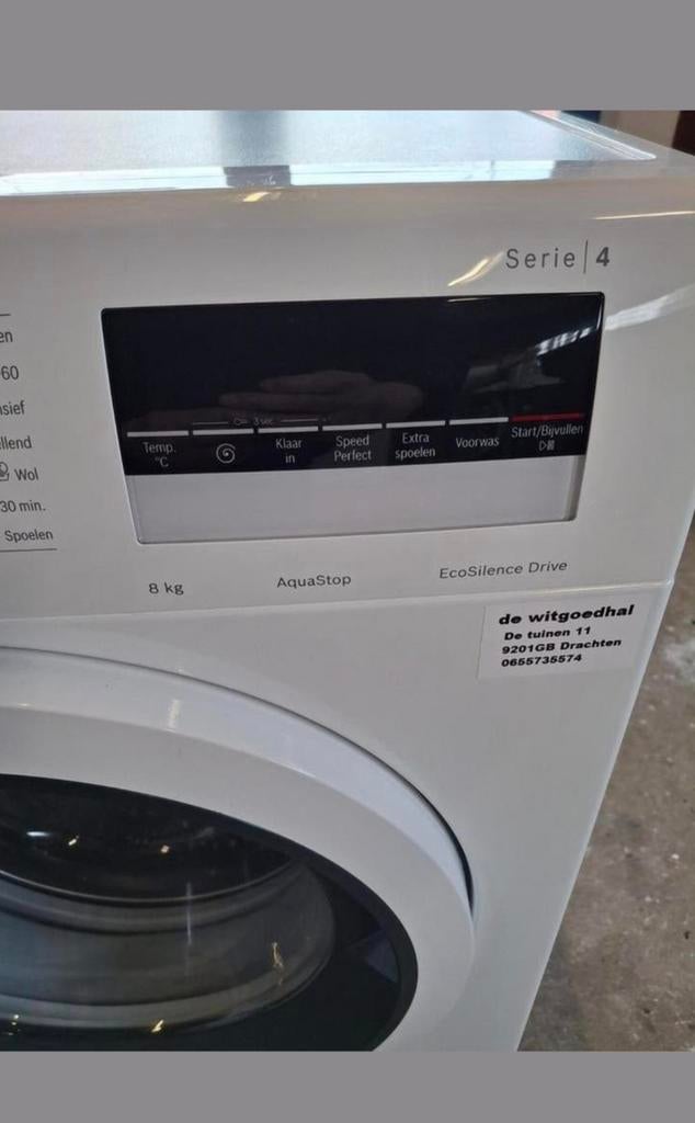 Bosch Serie 4 Wasmachine 8 kg EcoSilence Drive, Bosch, Taurusavenue 36, 2132 LS Hoofddorp, Nederland, 1200 tot 1600 toeren, Contact@bosch-home.nl