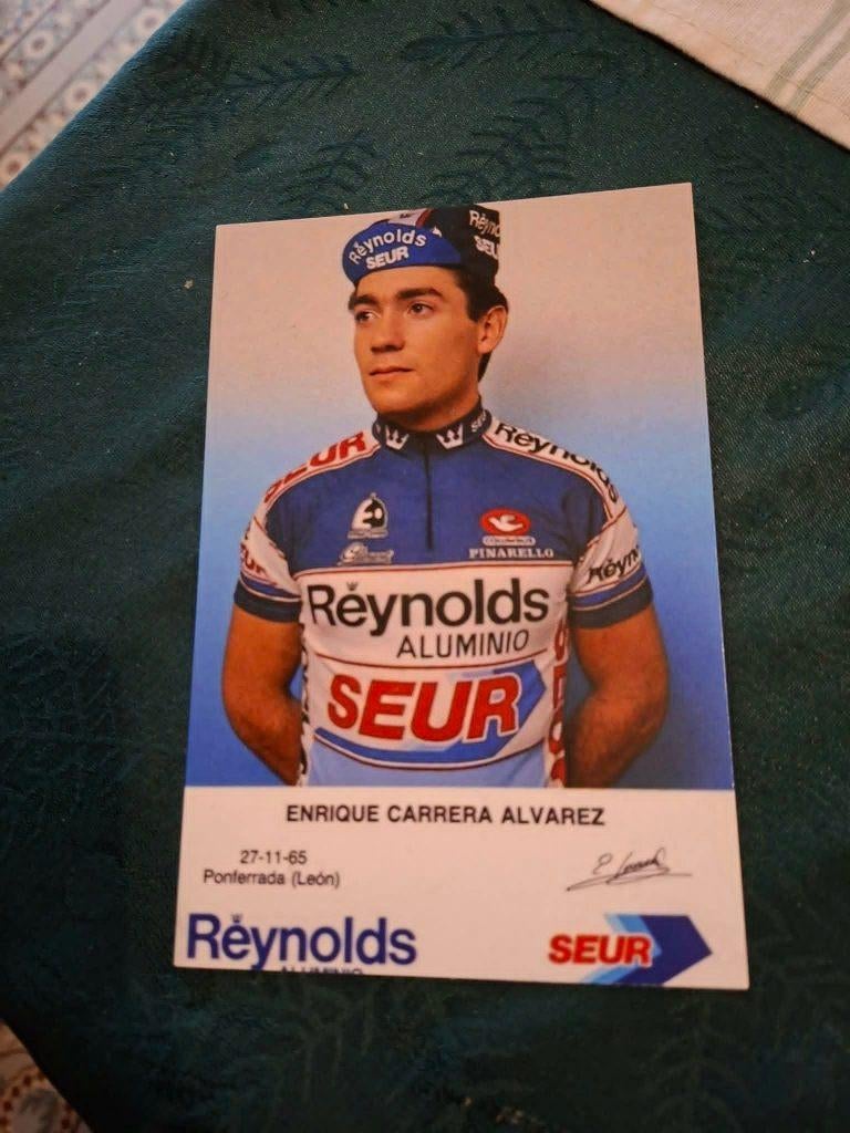 Fotoprint : Enrique Carrera Alvarez / Reynolds-Seur 1987, Verzenden, Zo goed als nieuw, Overige sporten, Poster, Plaatje of Sticker