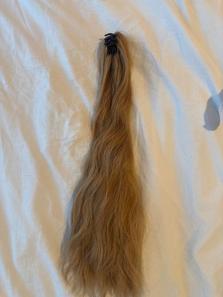 Haar extensions staart donkerblond, Ophalen, Gebruikt, Pruik of Haarverlenging