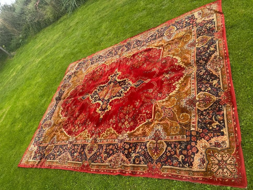 Groot Perzisch kleed 245x340cm rood/geel vintage, Huis en Inrichting, Ophalen, Gebruikt, Perzisch, 200 cm of meer