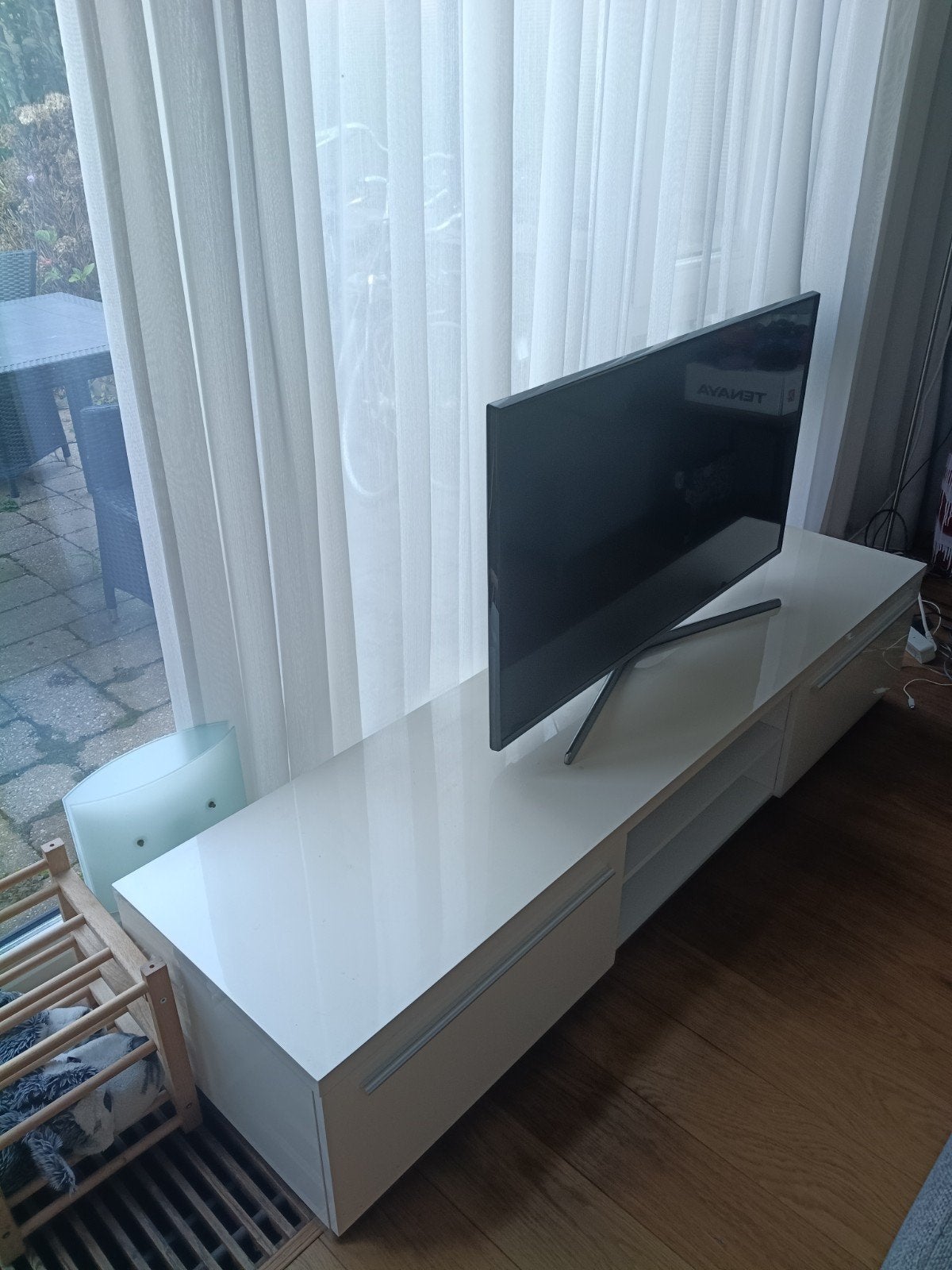 Wit tv-meubel, Ophalen, Gebruikt, 150 tot 200 cm, Minder dan 100 cm