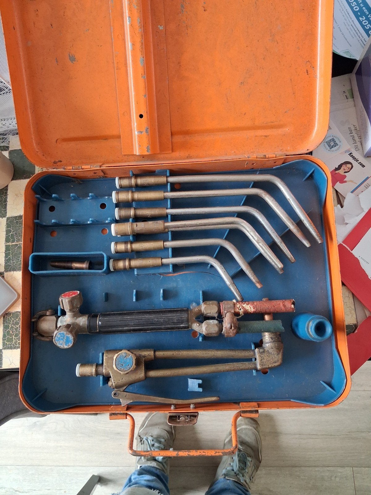 AGA Autogeen Las- en Snijbrander Set in Koffer, Doe-het-zelf en Verbouw, Gereedschap | Lasapparaten, Ophalen, Gebruikt, Overige typen