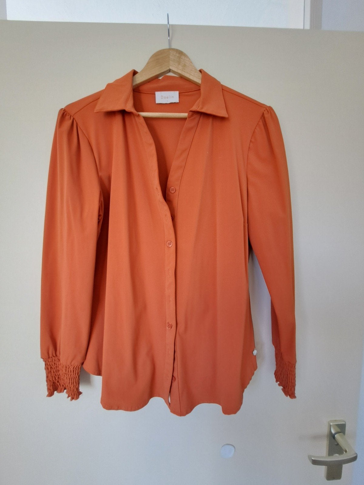 Travel stof set: jasje maat L, broek maat M - Daelin, Maat 42/44 (L), Oranje, Ophalen of Verzenden, Gedragen