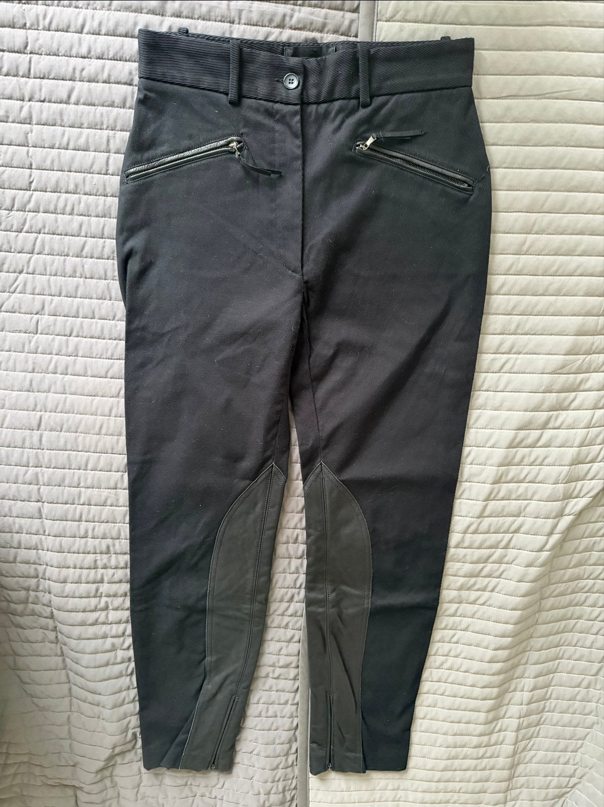 D&G Dolce & Gabbana Zwarte Rijbroek met Leren Details, Maat 38/40 (M), Zwart, Ophalen of Verzenden, Zo goed als nieuw