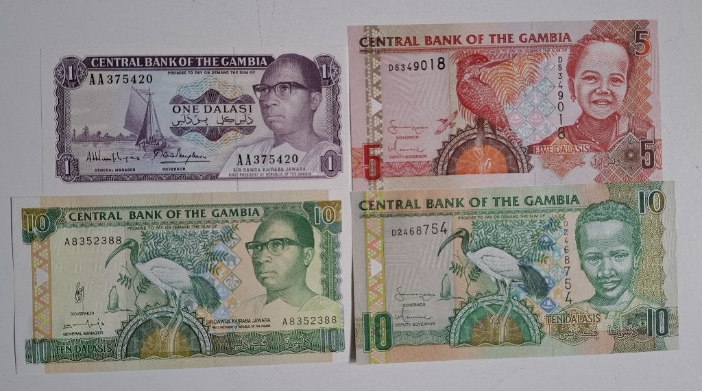 GAMBIA 4 bankbiljetten, Ophalen of Verzenden, Overige landen, Setje