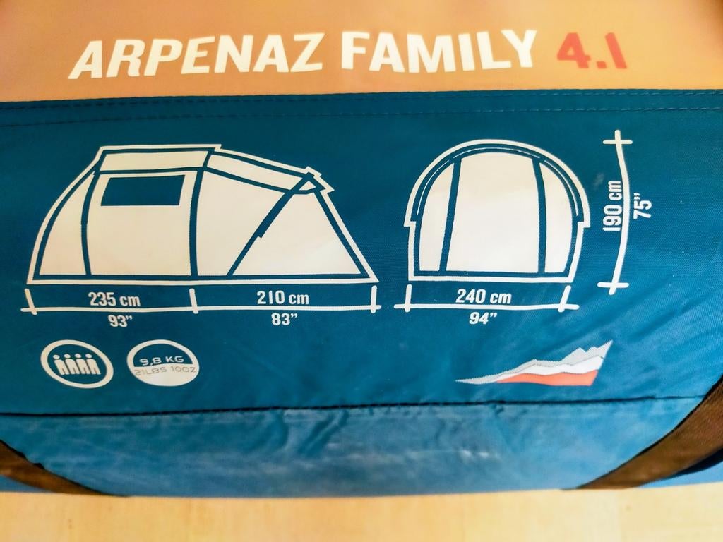 Decathlon Arpenaz 4.1tent, Ophalen of Verzenden, Gebruikt, Tot en met 3