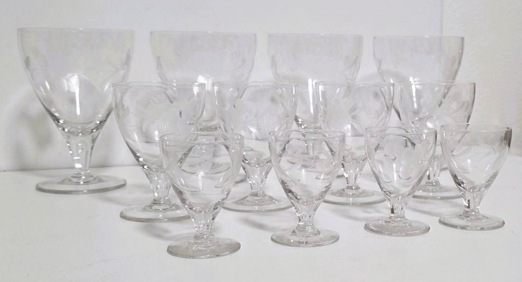 Antiek glasservies 32 stuks., Ophalen of Verzenden