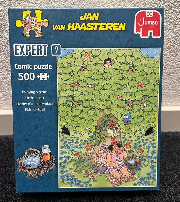 Jan van Haasteren puzzel EXPERT 2 - PICNIC PLEZIER 500 stuks, Ophalen of Verzenden, 500 t/m 1500 stukjes, Zo goed als nieuw, Legpuzzel
