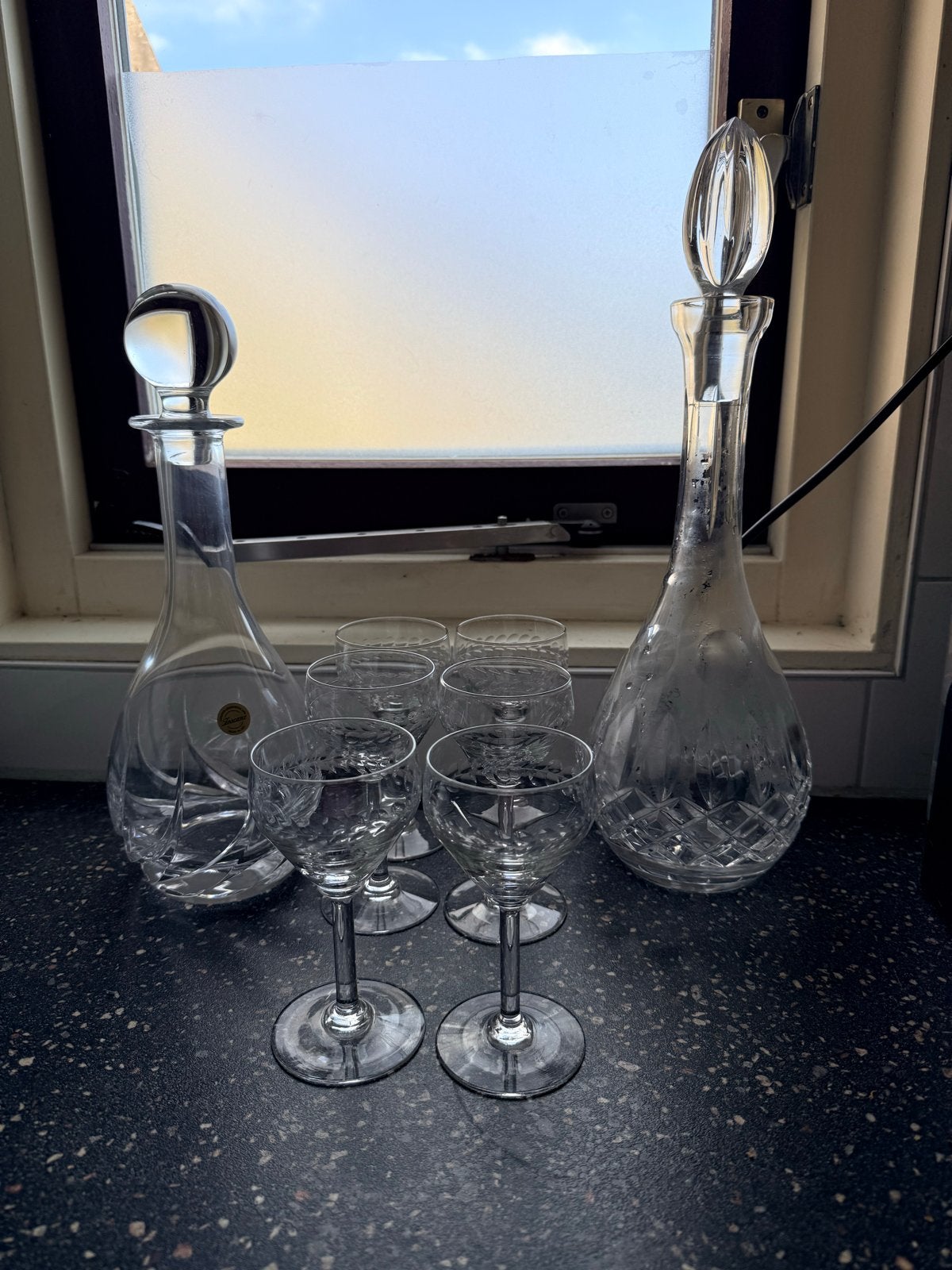 Toscane Loodkristal Karaf Set met Glazen, Antiek en Kunst, Ophalen