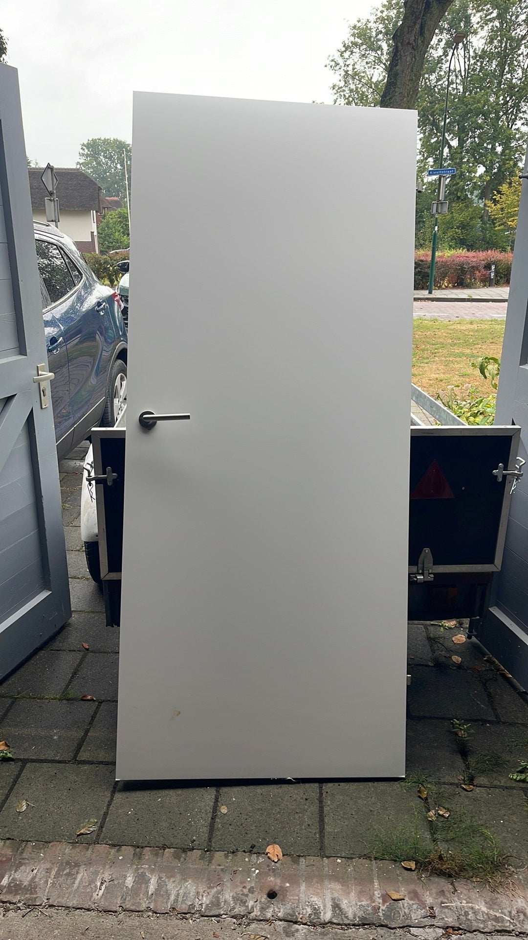 3 witte opdekdeuren., Ophalen of Verzenden, Zo goed als nieuw, Binnendeur, 200 tot 215 cm