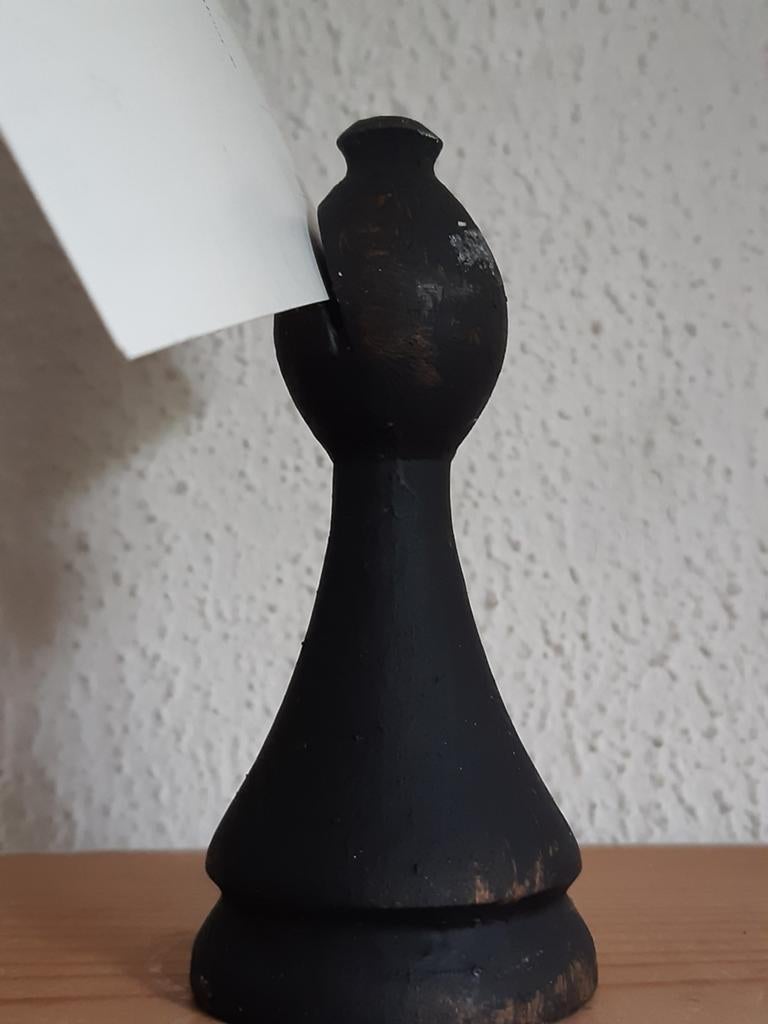Gr houten "schaakstuk" met inkeping ,stoer brocante, sober, Ophalen of Verzenden