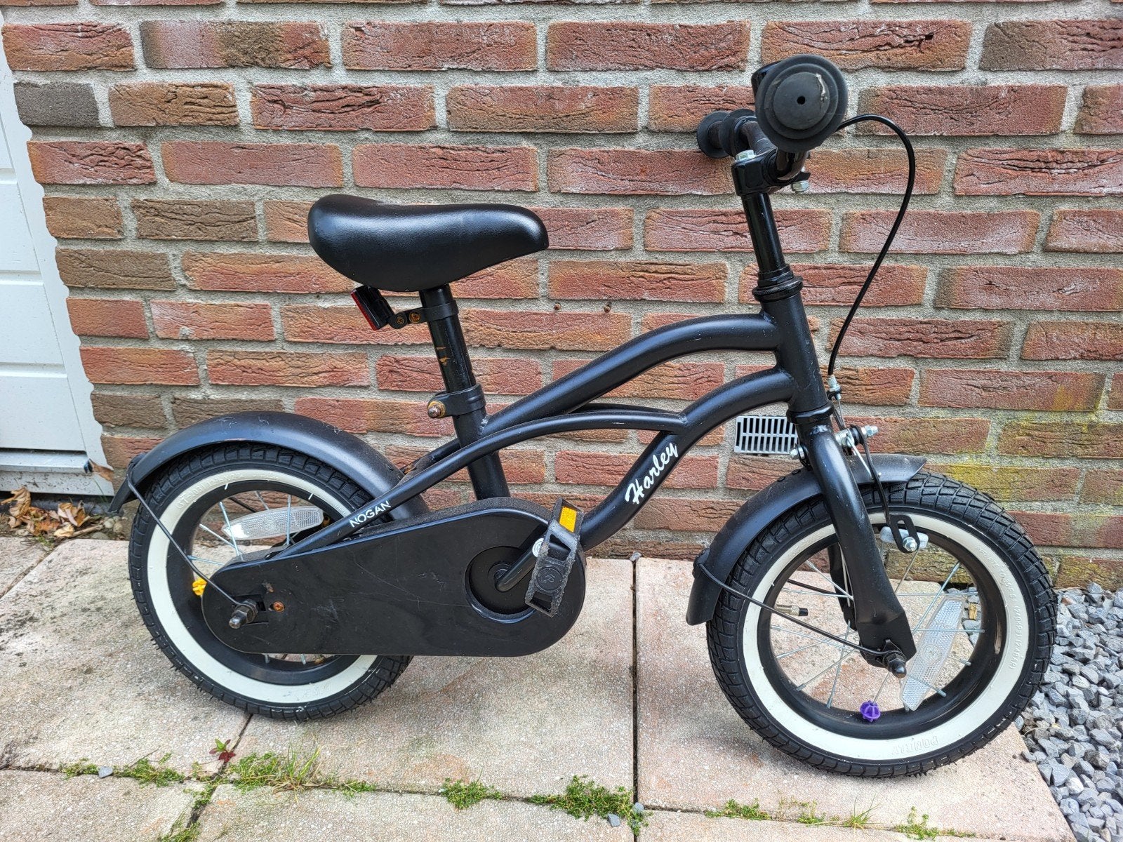 Harley kinderfiets 12 inch - Zwart, Fietsen en Brommers, Fietsen | Kinderfietsjes, Ophalen of Verzenden, Gebruikt, Velgrem, Harley