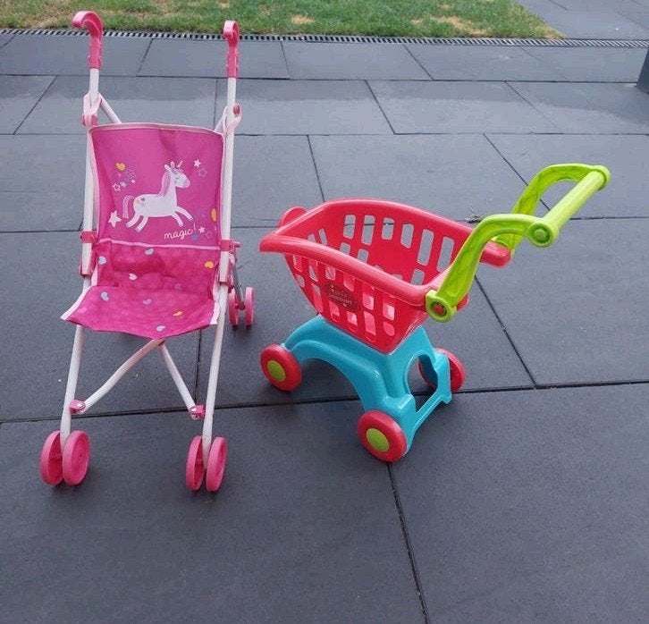 Poppenwagen en winkelkar, Ophalen, Gebruikt