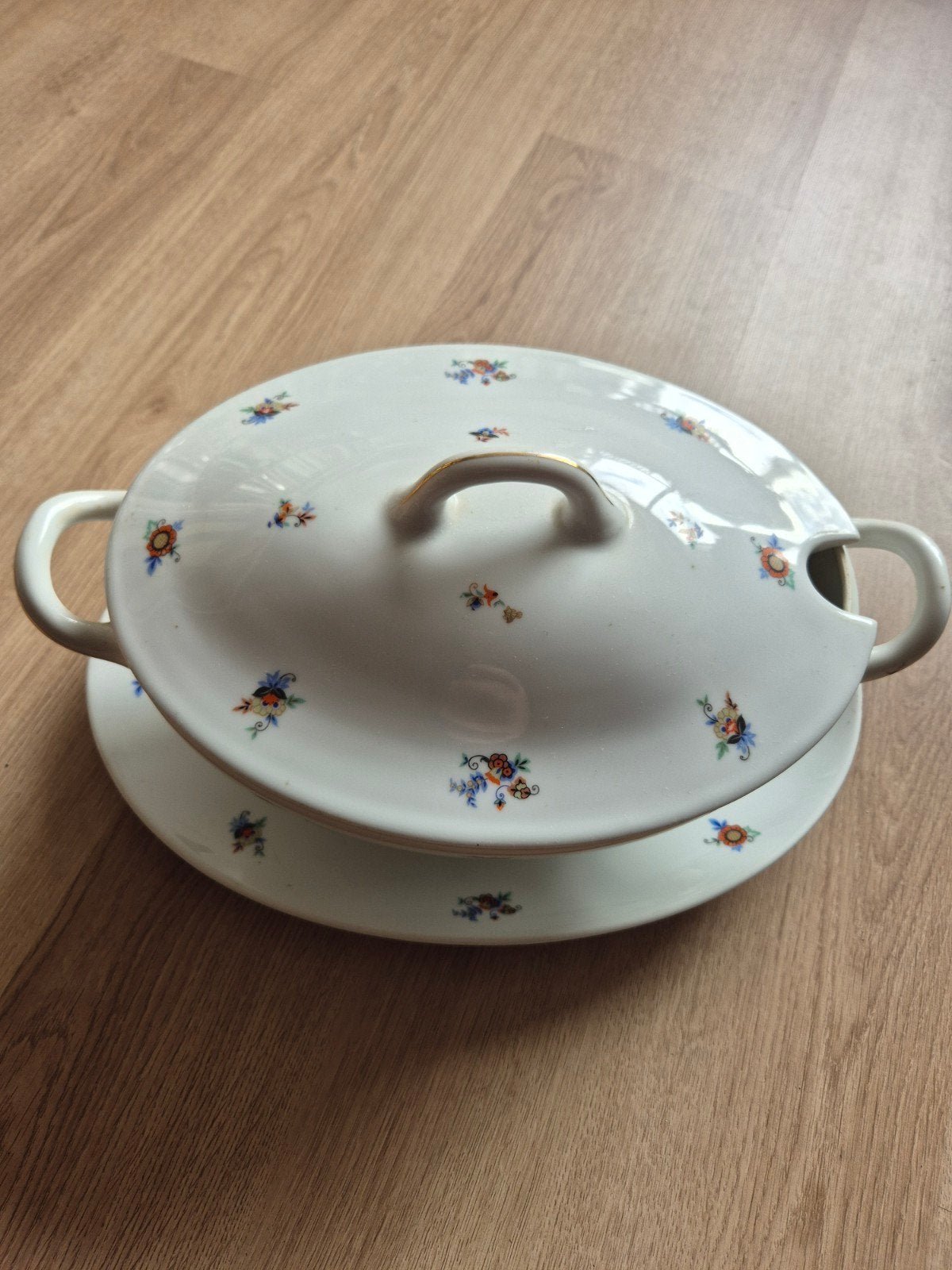 Prachtige Antieke Soepterrine (3-delig) – SMF Schramberg, Ophalen of Verzenden