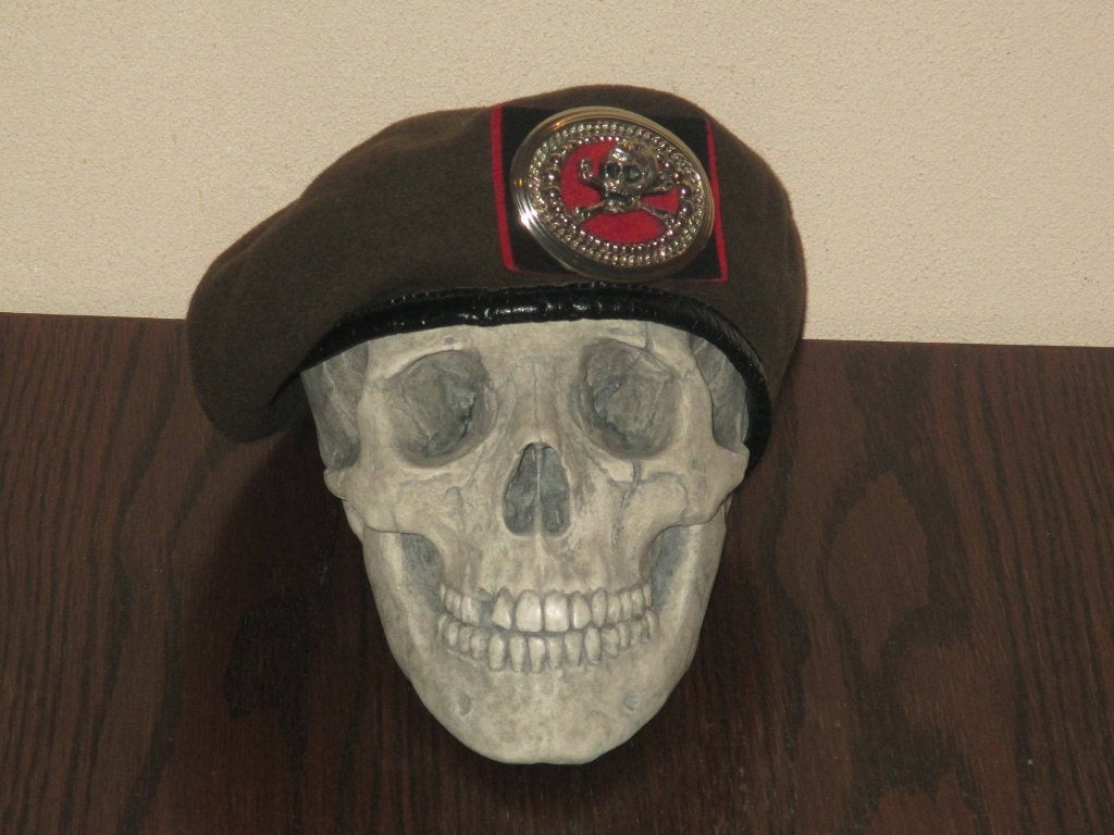 militaire Schedel REPLICA, Skull mens met baret, Ophalen of Verzenden