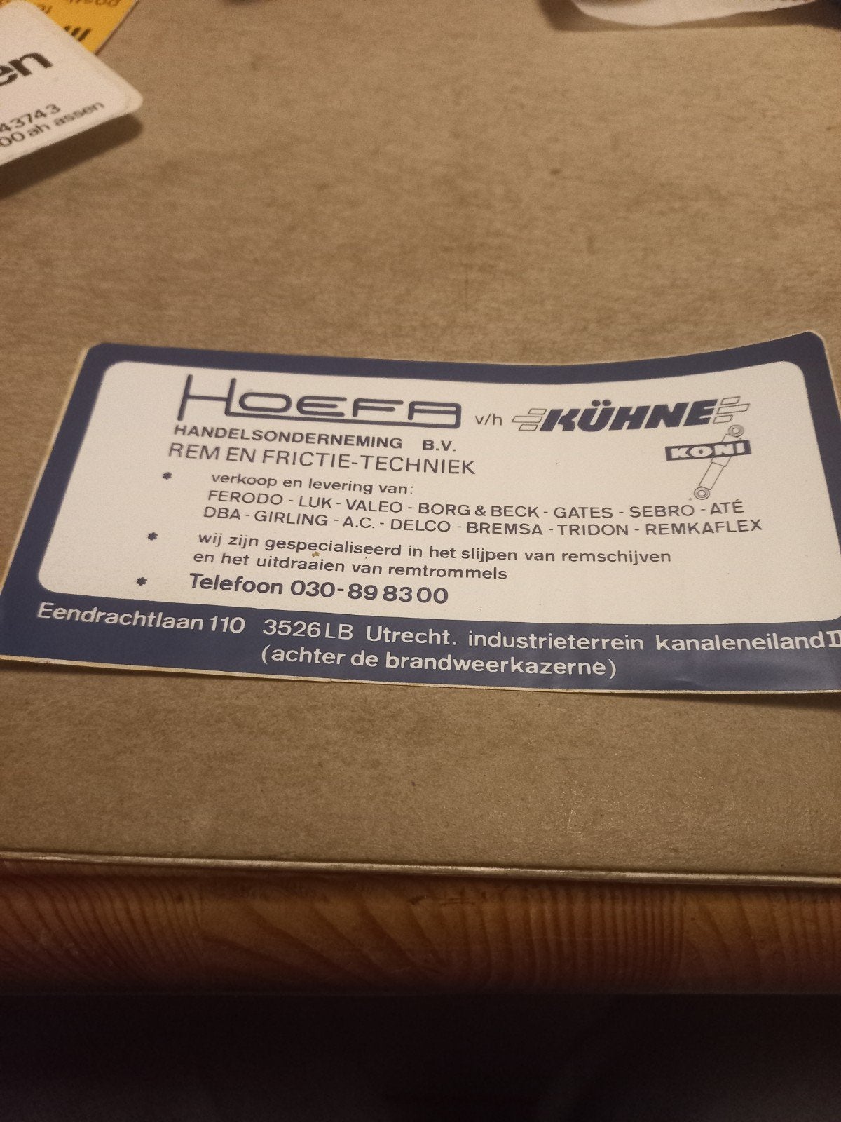 Sticker Hoefa v/h Kühne - Rem & Frictie-Techniek, Ophalen of Verzenden