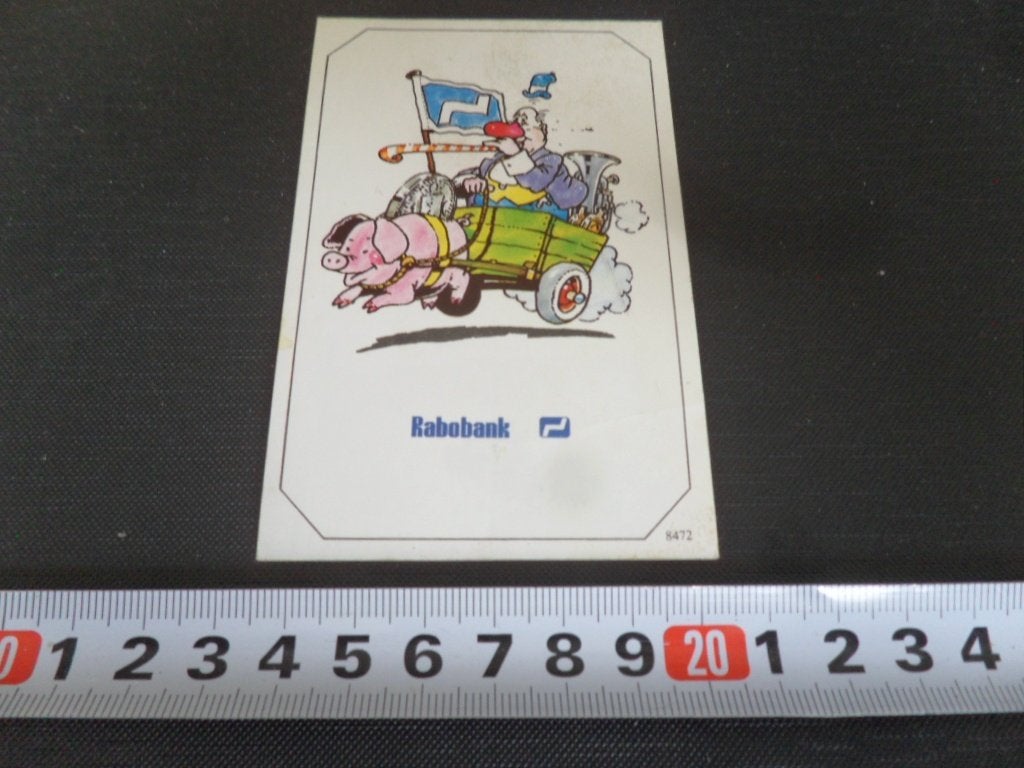 sticker rabobank carnaval spaarvarken gulden karretje tuba, Ophalen of Verzenden, Zo goed als nieuw