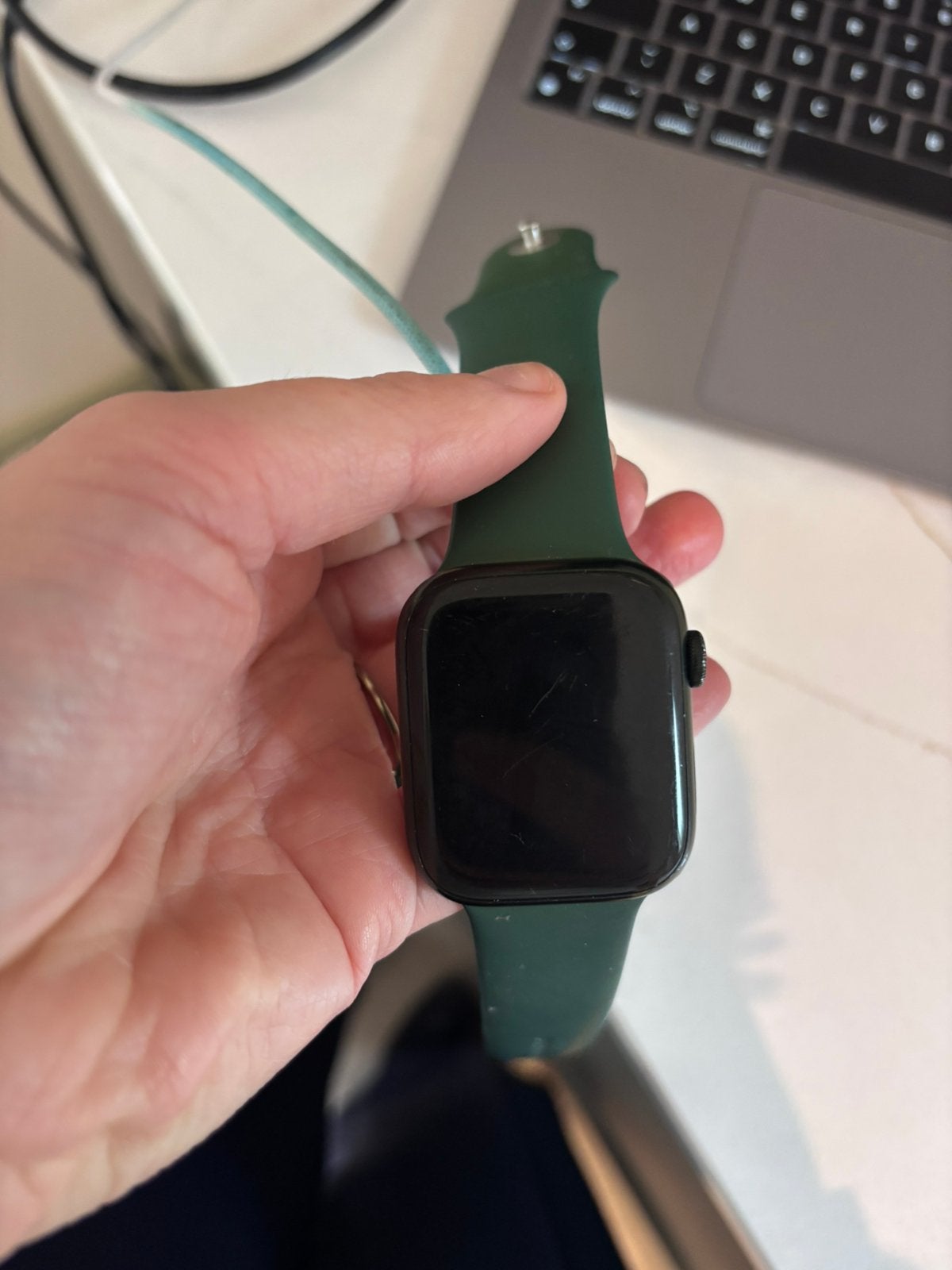 Apple Watch serie 7 - 45mm incl. Groen bandje, Ophalen of Verzenden, Zo goed als nieuw, Groen, IOS