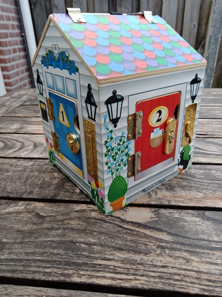 Melissa & Doug Houten Deurbel Huis met Sleutels en Geluid, Ophalen of Verzenden, Gebruikt, Bouwen, Met geluid
