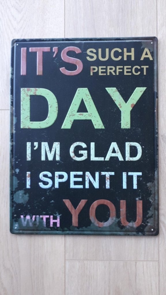 Wandbord It's such a perfect day / Lou Reed lied ZGAN, Ophalen, Tekstbord, Metaal, 30 cm