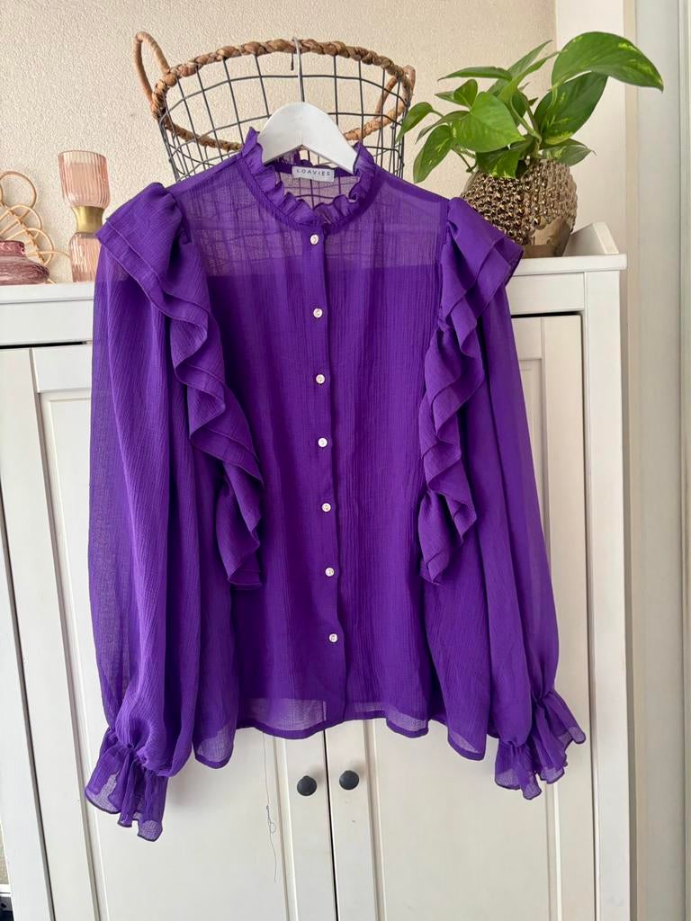 Loavies paarse blouse maat L, Kleding | Dames, Blouses en Tunieken, Ophalen of Verzenden, Zo goed als nieuw, Maat 42/44 (L), Paars