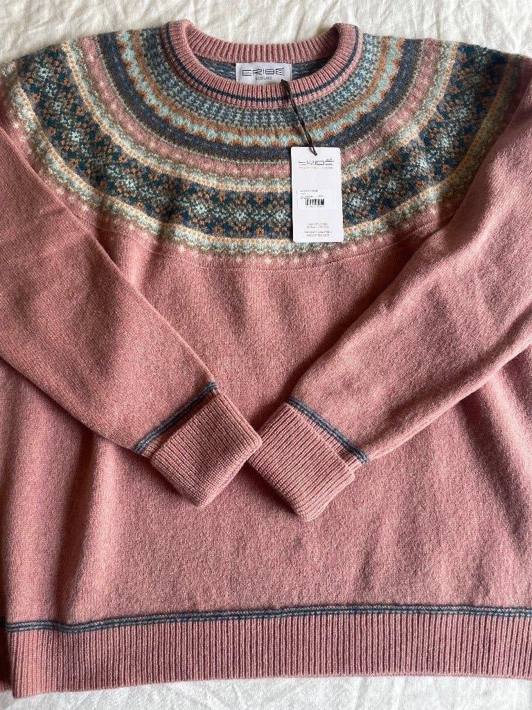 NIEUW Eribé Alpine Breeze rose fair isle trui XS/L, Kleding | Dames, Maat 38/40 (M), Verzenden, Nieuw, Roze