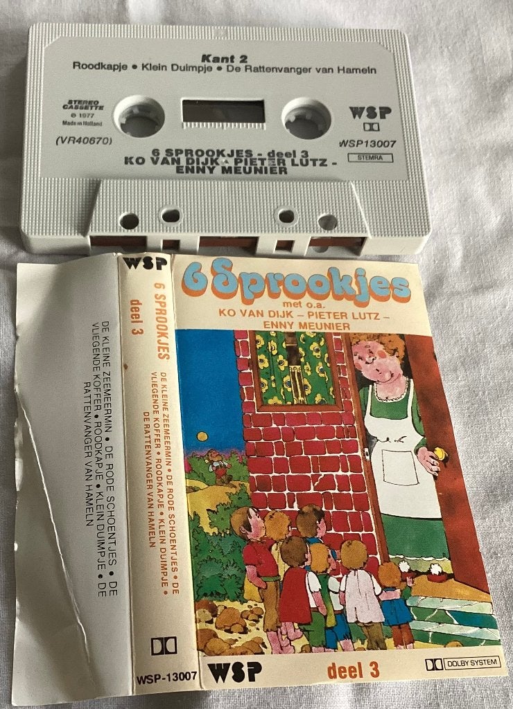 6 sprookjes deel 3 mc o.a. Roodkapje, Klein Duimpje, Gebruikt, Kinderen en Jeugd, 1 bandje, Ophalen of Verzenden