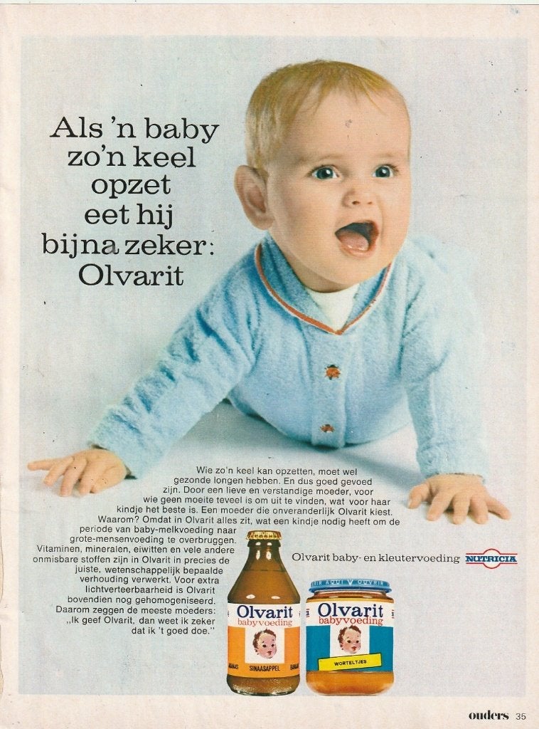 Retro reclame 1968 Nutricia Olvarit sinaasappel limonade, Verzenden, Overige typen