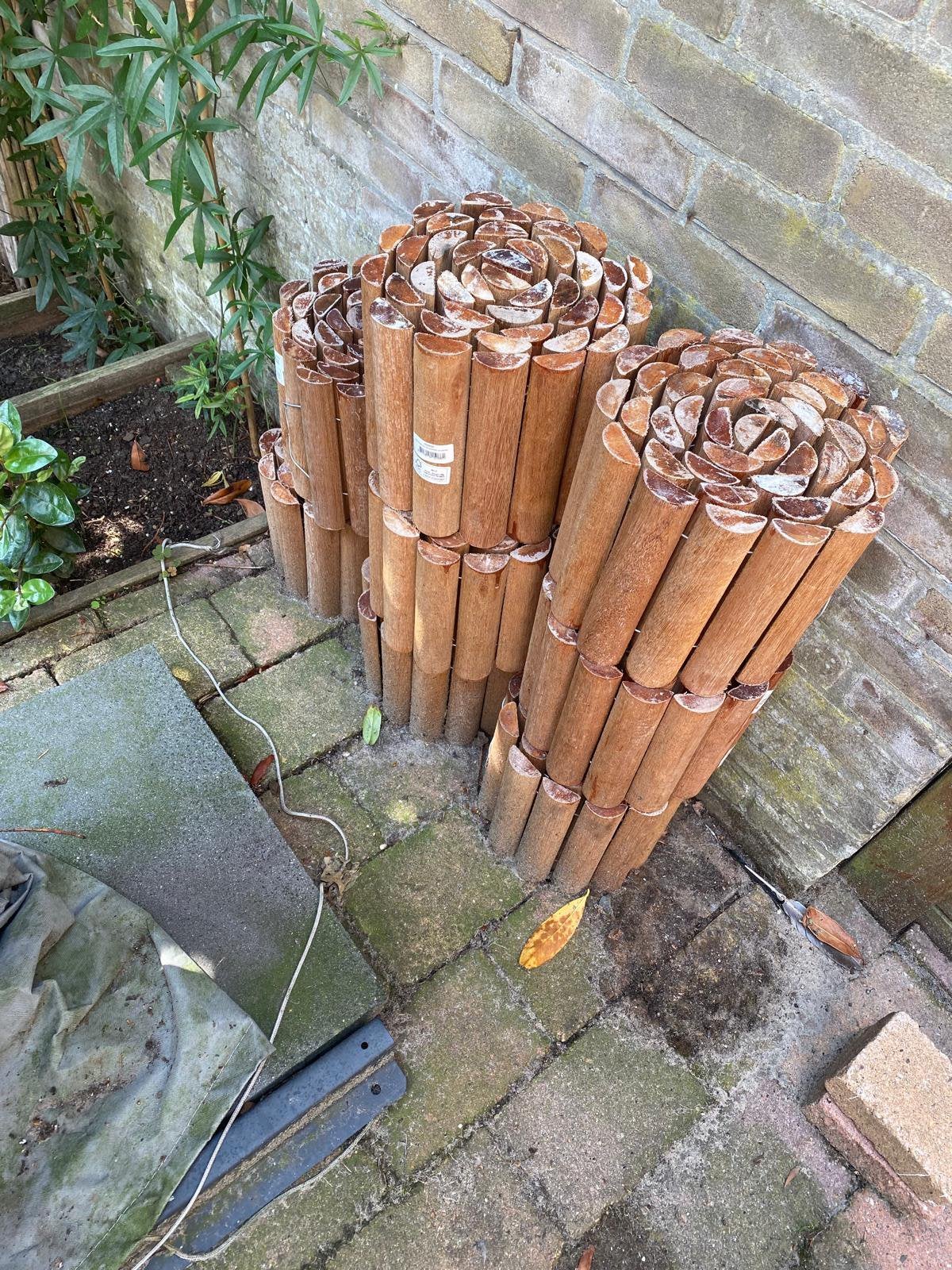 Rolborder hout 20x180 6 stuks, Tuin en Terras, Bielzen en Borders, Ophalen, 100 tot 200 cm, Zo goed als nieuw, Minder dan 25 cm