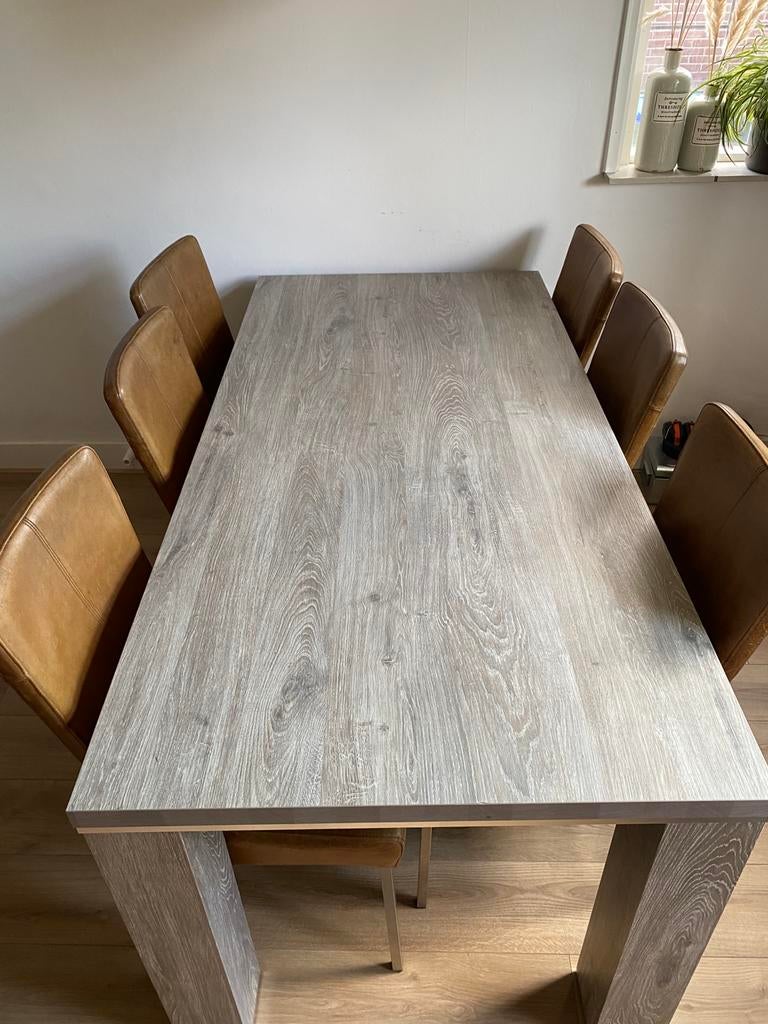 Eetkamertafel en stoelen, Huis en Inrichting, Tafels | Eettafels, Ophalen, Overige materialen, Gebruikt, Keuken