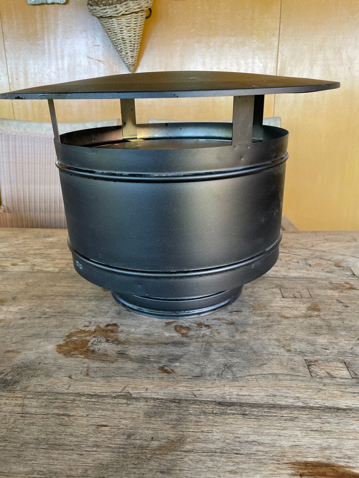 Nieuwe zwarte geïsoleerde schoorsteenkap/regenkap 200mm, Ophalen, Nieuw, Hout, Overige soorten