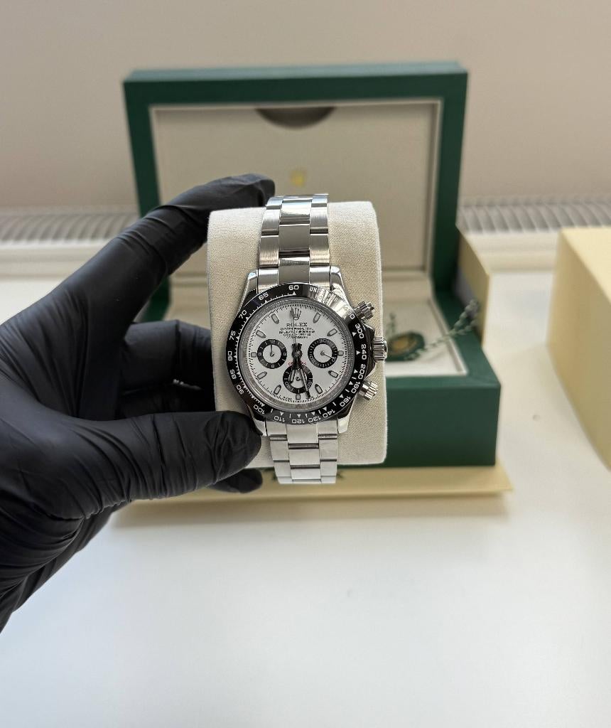 Rolex Daytona 40MM Panda, Sieraden, Tassen en Uiterlijk, Horloges | Dames, Staal, Rolex, Polshorloge, Nieuw
